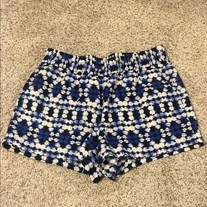 J. Crew Blue and White Patterned Shorts